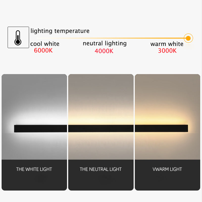 Arisha Ripple Minimalist Linear LED Outdoor Wall Lamp Metal Garden Corridor Balcony - Lamp Outdoor
