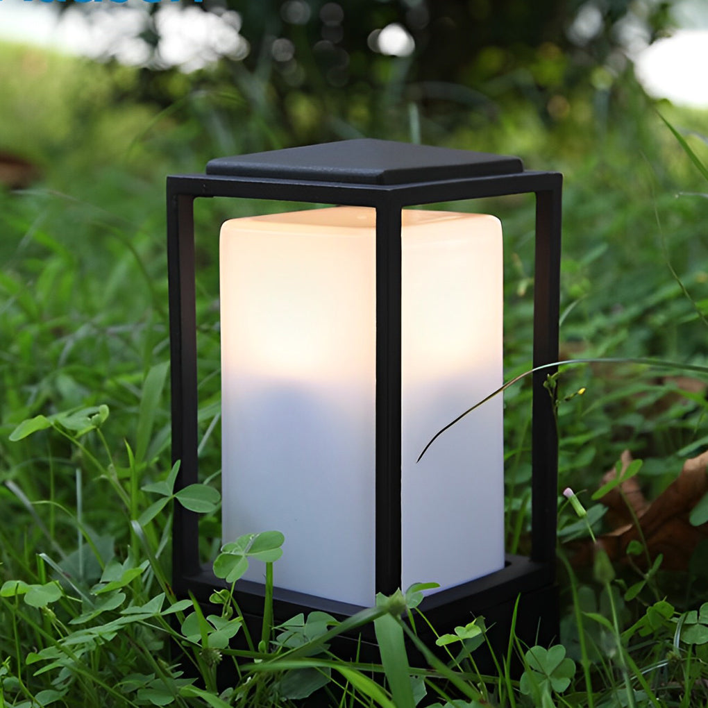 Aluminum Cubic Lawn Lantern 110V Low Voltage LED Waterproof Landscape Lighting - Lamp Outdoor