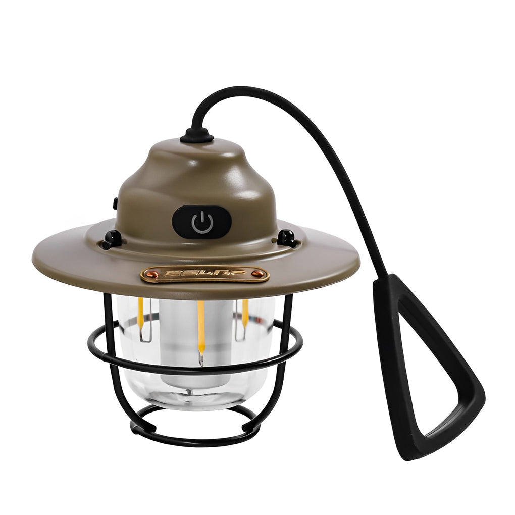 Round LED Waterproof USB Rechargeable Retro Outdoor Light Camping Lamp - Lamp Outdoor