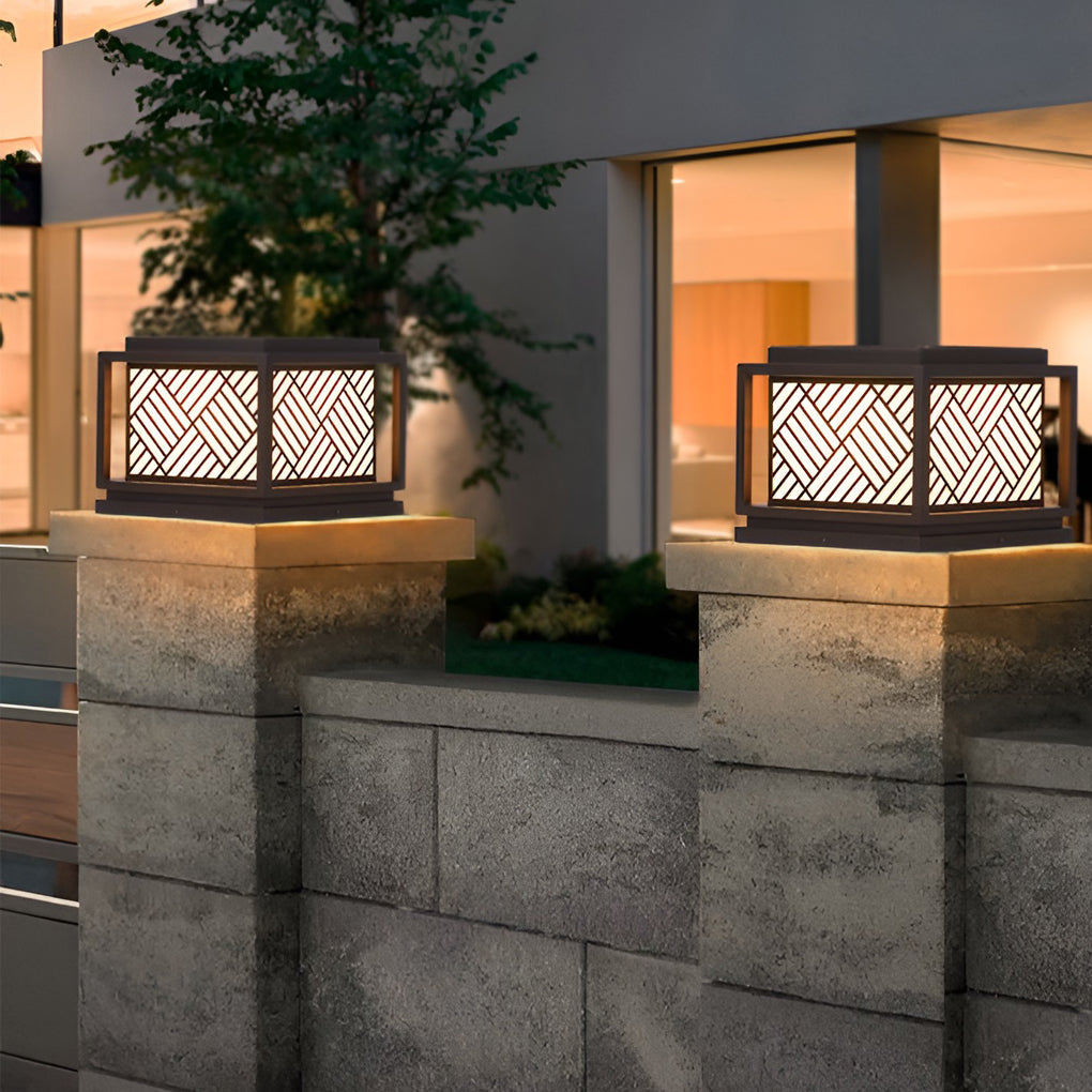 Square Waterproof LED Modern Outdoor Solar Post Caps Lights Pillar Light - Lamp Outdoor