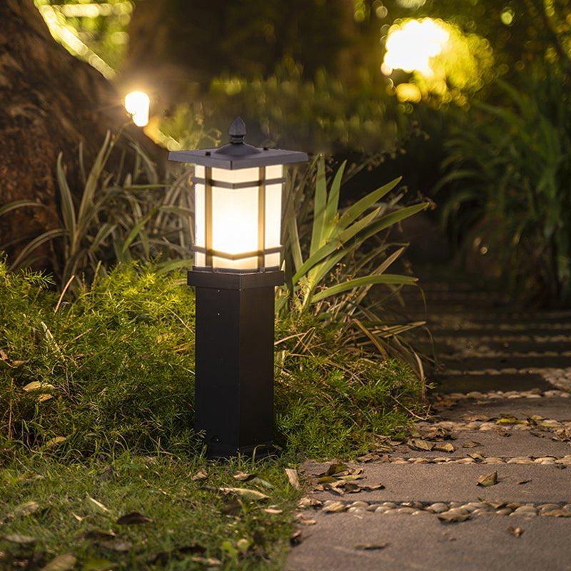 Elegant Vintage Pavilion Black Bollard Lights Retro Outdoor Pathway Lamp - Lamp Outdoor