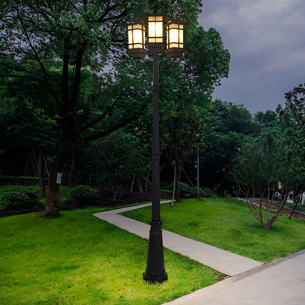 3 Lights Waterproof Black Modern Outdoor Post Lights Public Lighting - Lamp Outdoor
