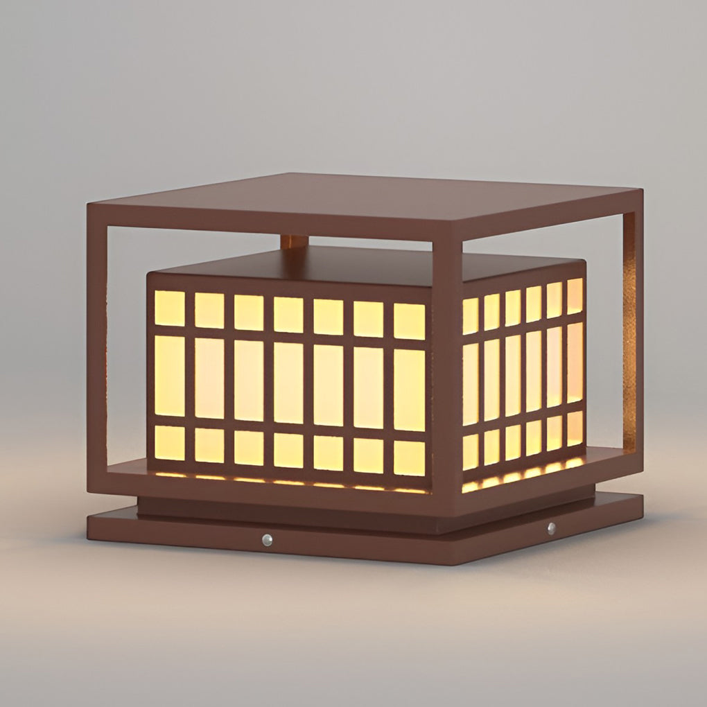 Square LED Waterproof Brown Modern Outdoor Deck Post Lights Pillar Light - Lamp Outdoor
