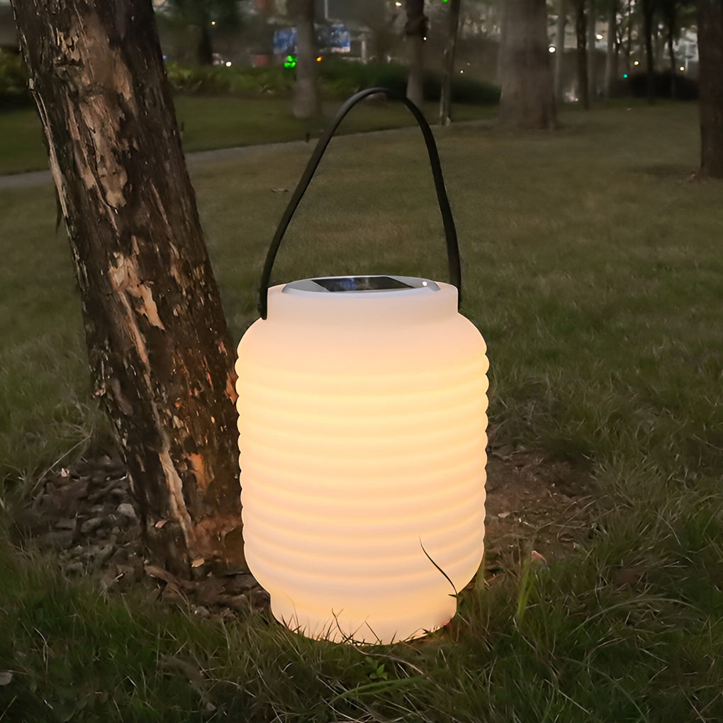 Portable Waterproof Cylinder LED White Solar Camping Lanterns Lights - Lamp Outdoor