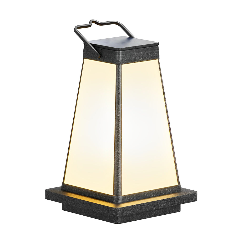 Square Waterproof LED Black Modern Portable Solar Outdoor Lanterns - Lamp Outdoor