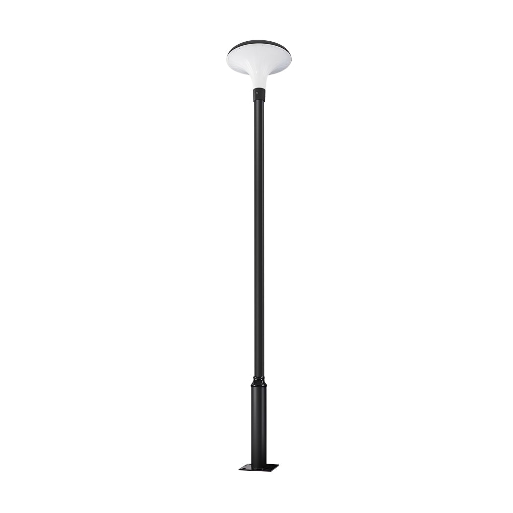 Round Mushroom Waterproof Intelligent Black Modern Solar Lamp Post Light - Lamp Outdoor