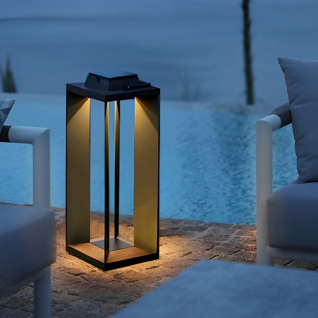 Portable Creative LED Waterproof Black Modern Solar Lawn Lamp Outdoor Lights - Lamp Outdoor