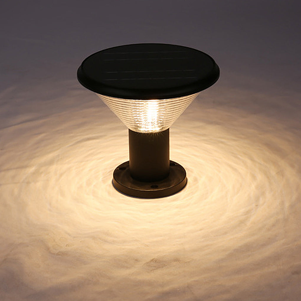 Circular Waterproof Intelligent Light Control Solar Fence Post Lights - Lamp Outdoor