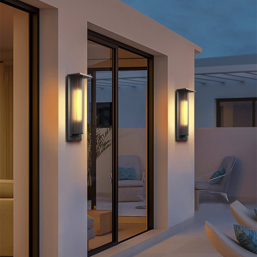 Ray Modern Rectangular Acrylic Outdoor Wall Lamp Transparent - Lamp Outdoor