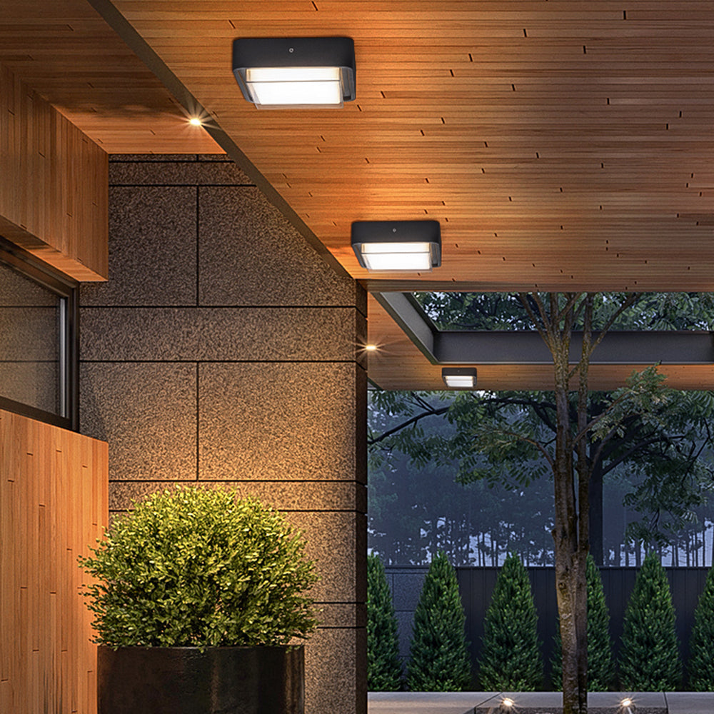 Ray Modern Flush Mount Ceiling Light Metal Acrylic Square Round - Lamp Outdoor