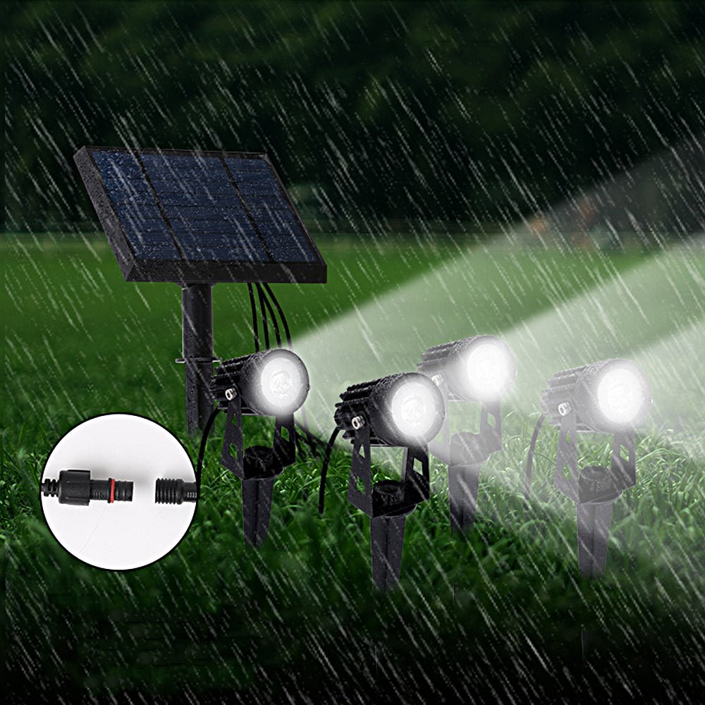 4-In-1 Adjustable Solar Outdoor Spotlight, 100-200 Lumens - Lamp Outdoor