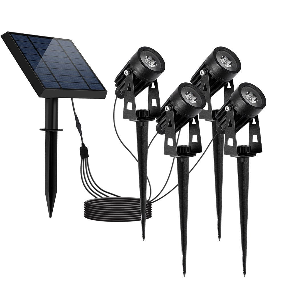 4-In-1 Adjustable Solar Outdoor Spotlight, 100-200 Lumens - Lamp Outdoor
