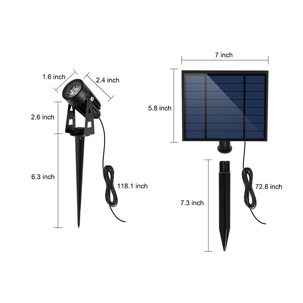 4-In-1 Adjustable Solar Outdoor Spotlight, 100-200 Lumens - Lamp Outdoor