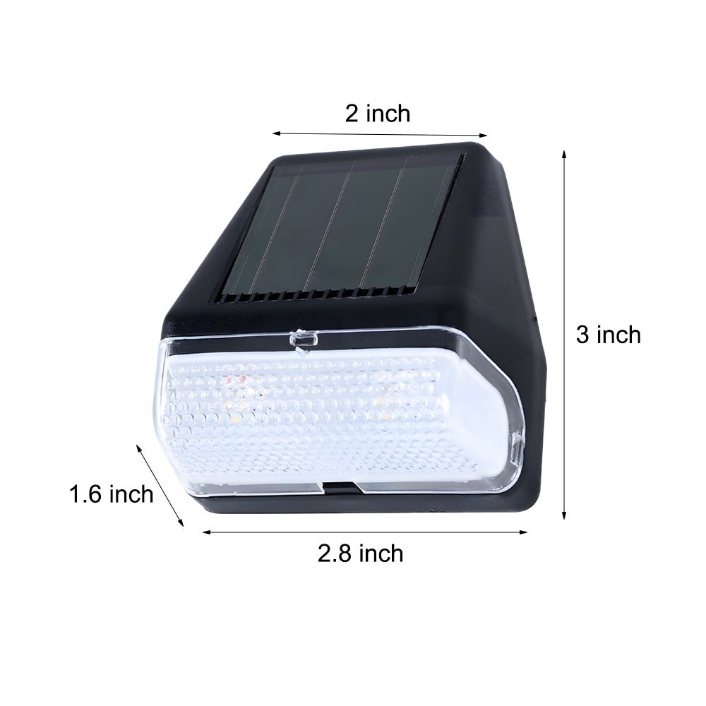 4 Pcs Dusk-to-Dawn Sensor Step Lights Outdoor Warm White LED Solar Stair Lighting - Lamp Outdoor
