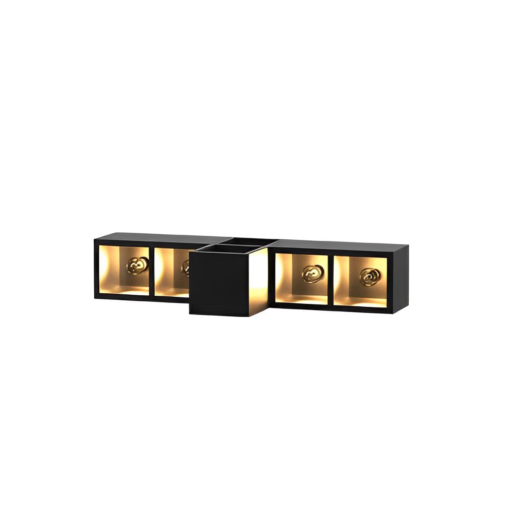 Waterproof Creative Square Combination LED Black Wall Lamp with Flowerpot - Lamp Outdoor