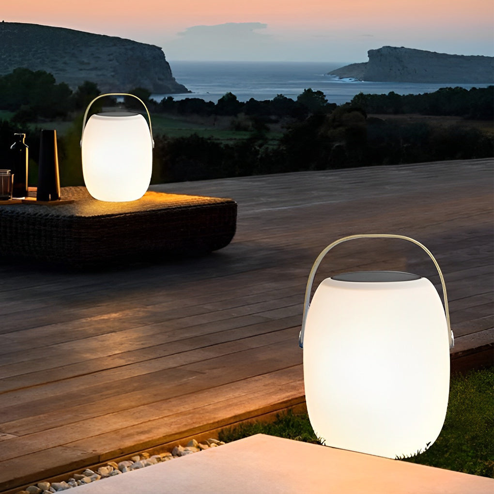 Portable Lantern Shaped Waterproof Chargable Solar Table Lamp with Remote - Lamp Outdoor