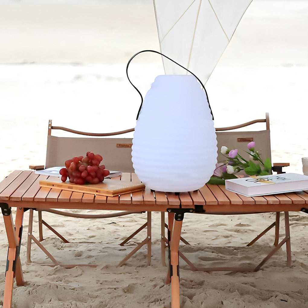 Waterproof Round LED Timing USB Rechargeable Portable Outdoor Lanterns - Lamp Outdoor