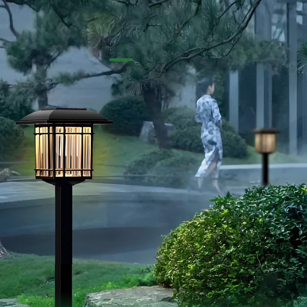 Vintage-Modern Solar Square Lawn Lights Waterproof, Durable Outdoor Lighting - Lamp Outdoor