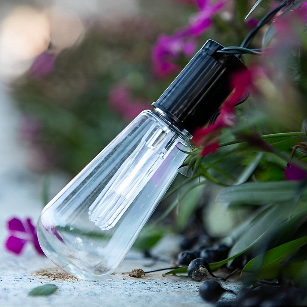 Retro 40 Lights Long Bulb USB Rechargeable LED Solar String Lights Outdoor - Lamp Outdoor