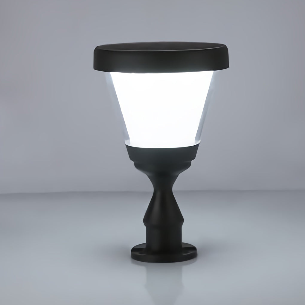 Waterproof LED Black Modern Solar Fence Post Cap Light Pillar Lights - Lamp Outdoor