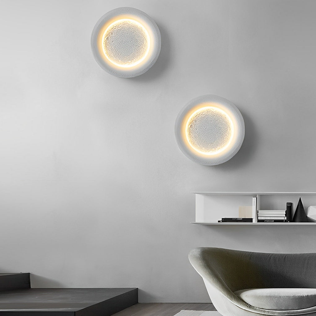 Creative Resin Round Moon LED Nordic Wall Lamp Wall Sconce Lighting - Lamp Outdoor