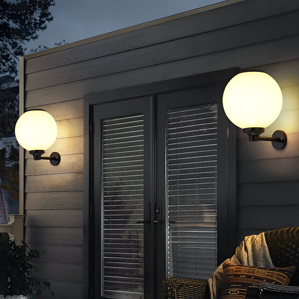 Round Three Step Dimming LED Modern Solar Wall Lights Outdoor Wall Lamp - Lamp Outdoor