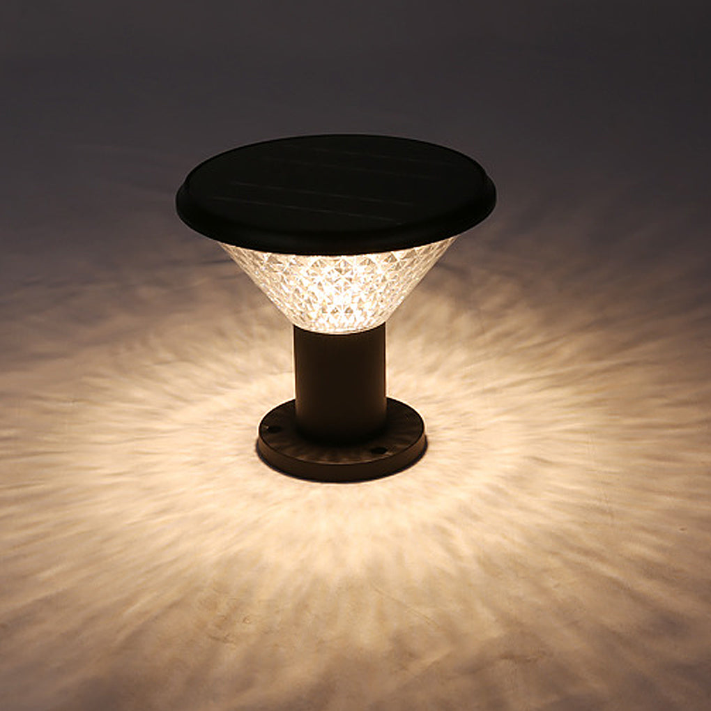 Circular Waterproof Intelligent Light Control Solar Fence Post Lights - Lamp Outdoor