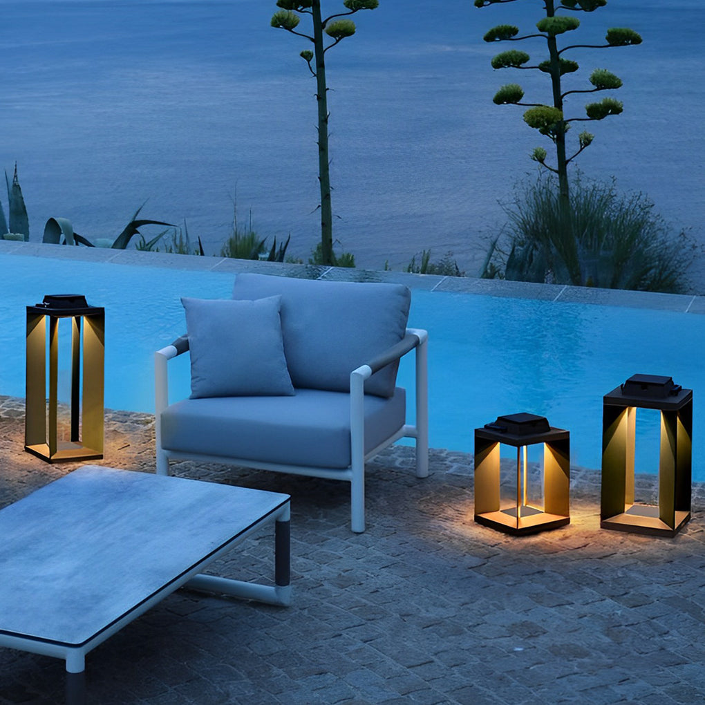 Portable Creative LED Waterproof Black Modern Solar Lawn Lamp Outdoor Lights - Lamp Outdoor