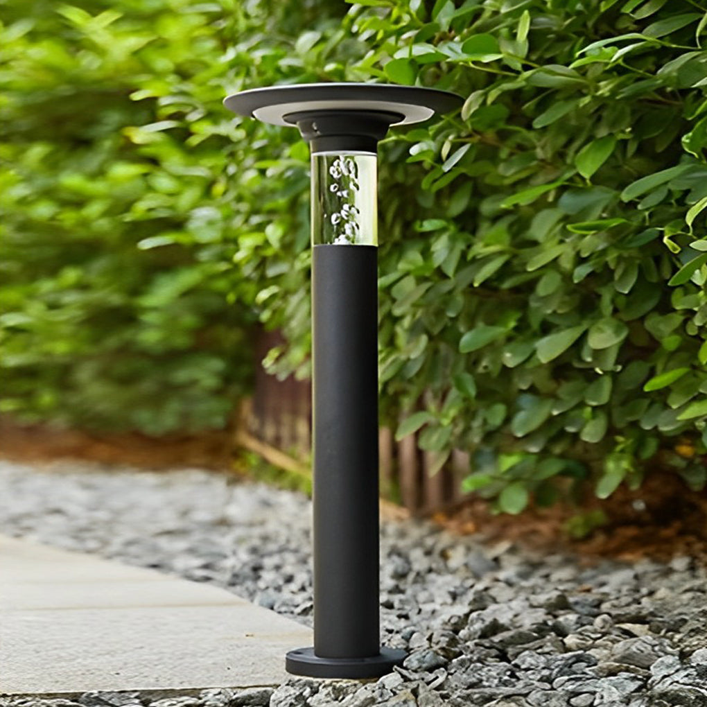 Solar Path Lights with Innovative Round Top Disk Down Lighting and Bubble Design - Lamp Outdoor