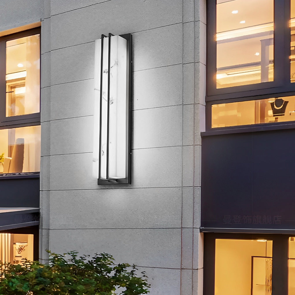 Minimalist Resin Waterproof LED Black Modern Outdoor Wall Light Fixture - Lamp Outdoor