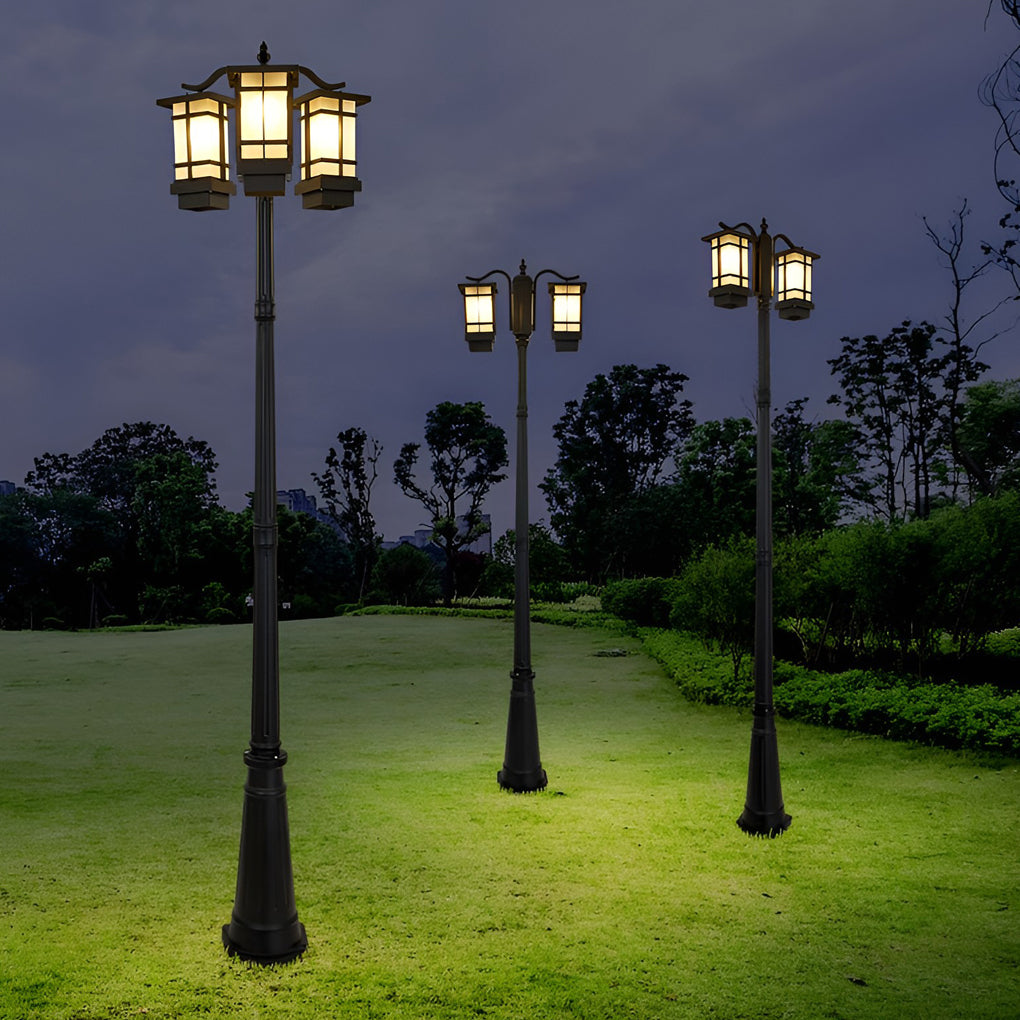 3 Lights Waterproof Black Modern Outdoor Post Lights Public Lighting - Lamp Outdoor