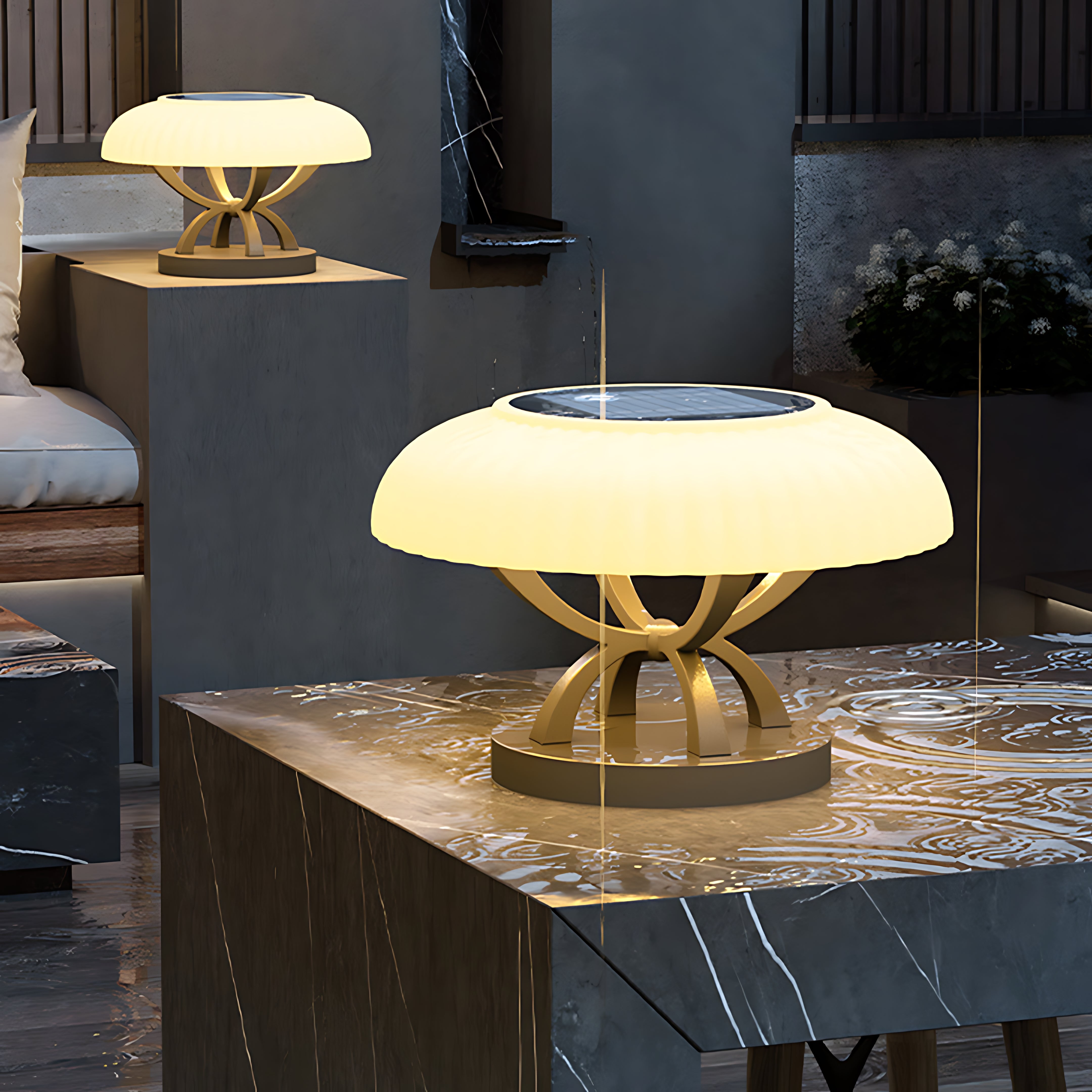 Waterproof Arc Column Pillar Light Modern Style - Lamp Outdoor