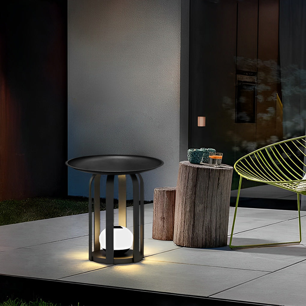 Set of Waterproof Outdoor Table and Solar Floor Lamp - Lamp Outdoor