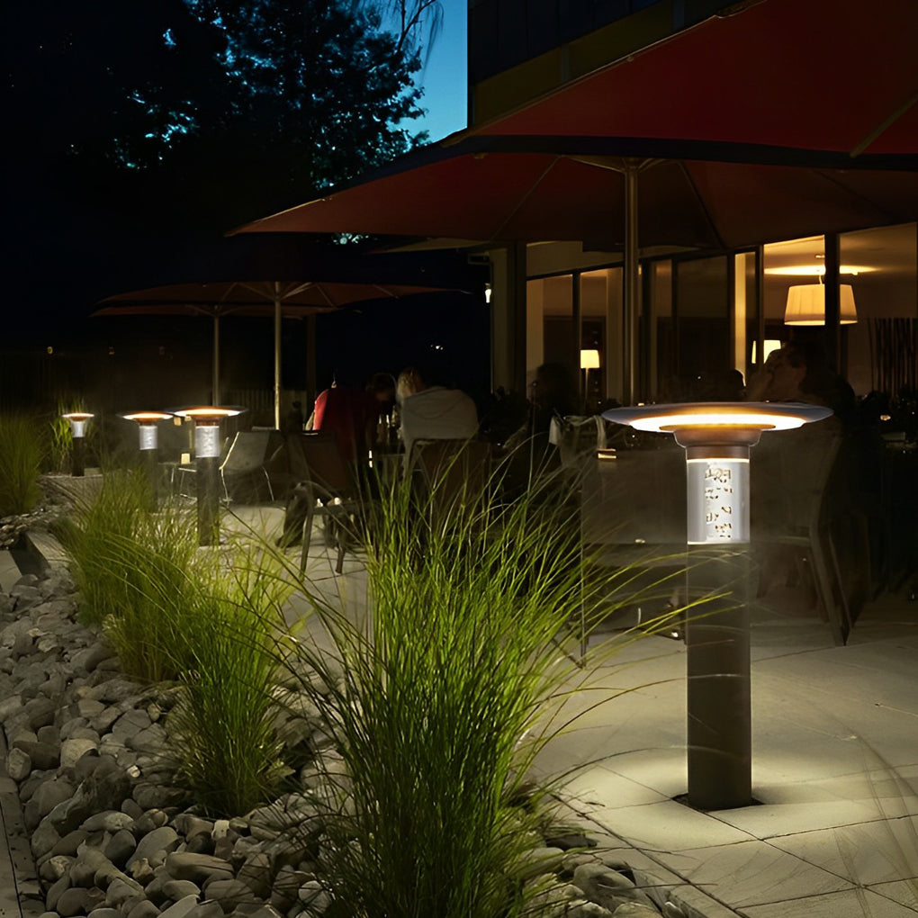 Solar Path Lights with Innovative Round Top Disk Down Lighting and Bubble Design - Lamp Outdoor