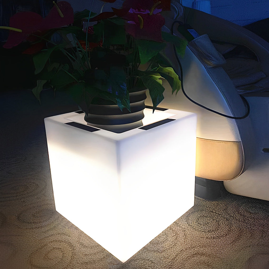 Square Waterproof Multipurpose Intelligent LED Solar Flower Pot Lights - Lamp Outdoor