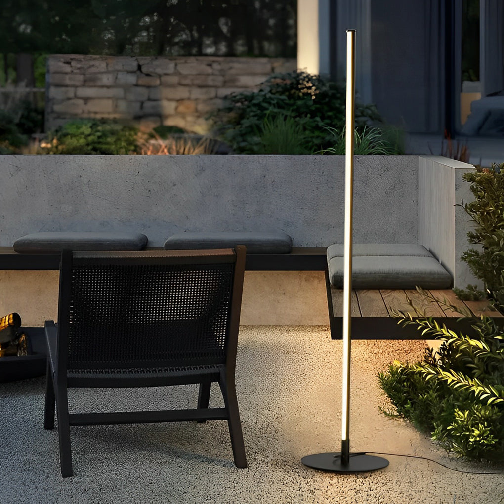 Waterproof Minimalist Outdoor LED Linear Lights Black Floor Lamp - Lamp Outdoor