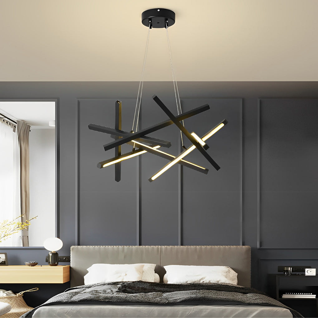 Amber Modern LED Metal Sputnik Chandelier - Lamp Outdoor