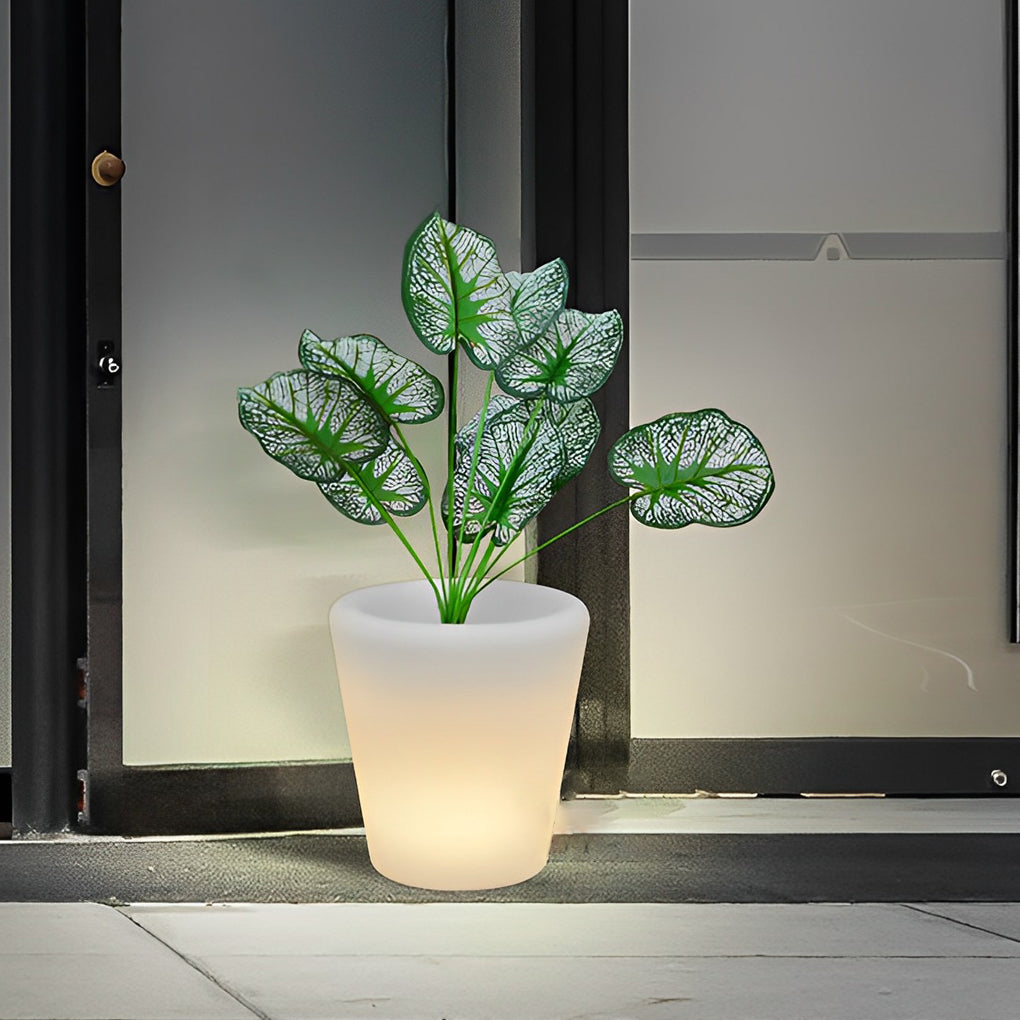 Luminous Flowerpot Colorful Light Rechargeable Solar Outdoor Lights with Remote - Lamp Outdoor