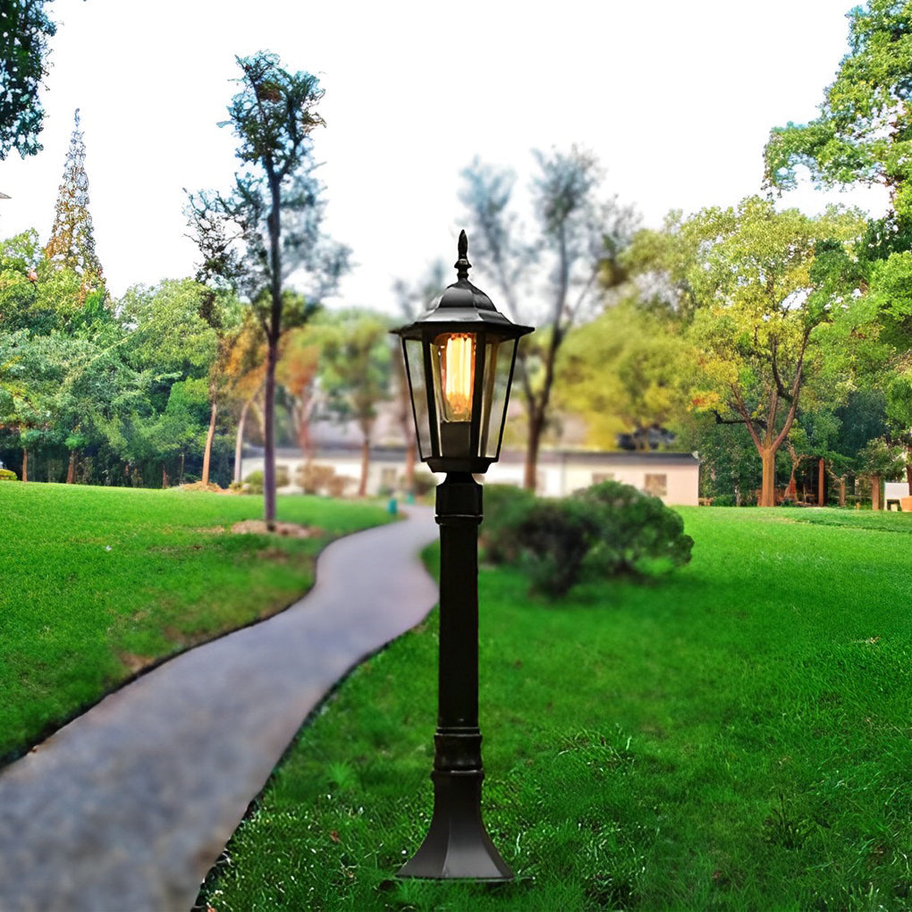 Elegant Traditional Black Post Path Light Waterproof E27 LED Lamp - Lamp Outdoor
