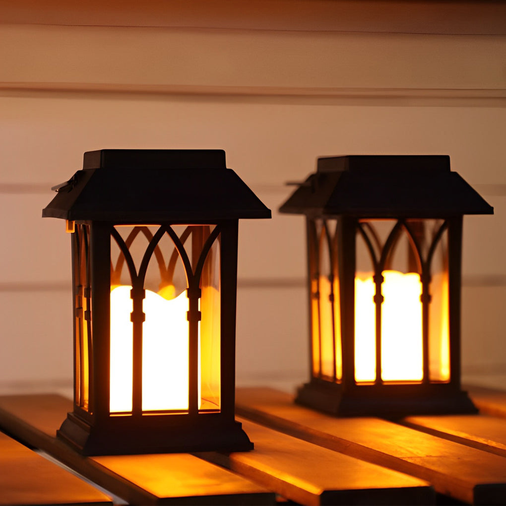 Portable Lantern Waterproof LED Intelligent Black Solar Outdoor Lights - Lamp Outdoor