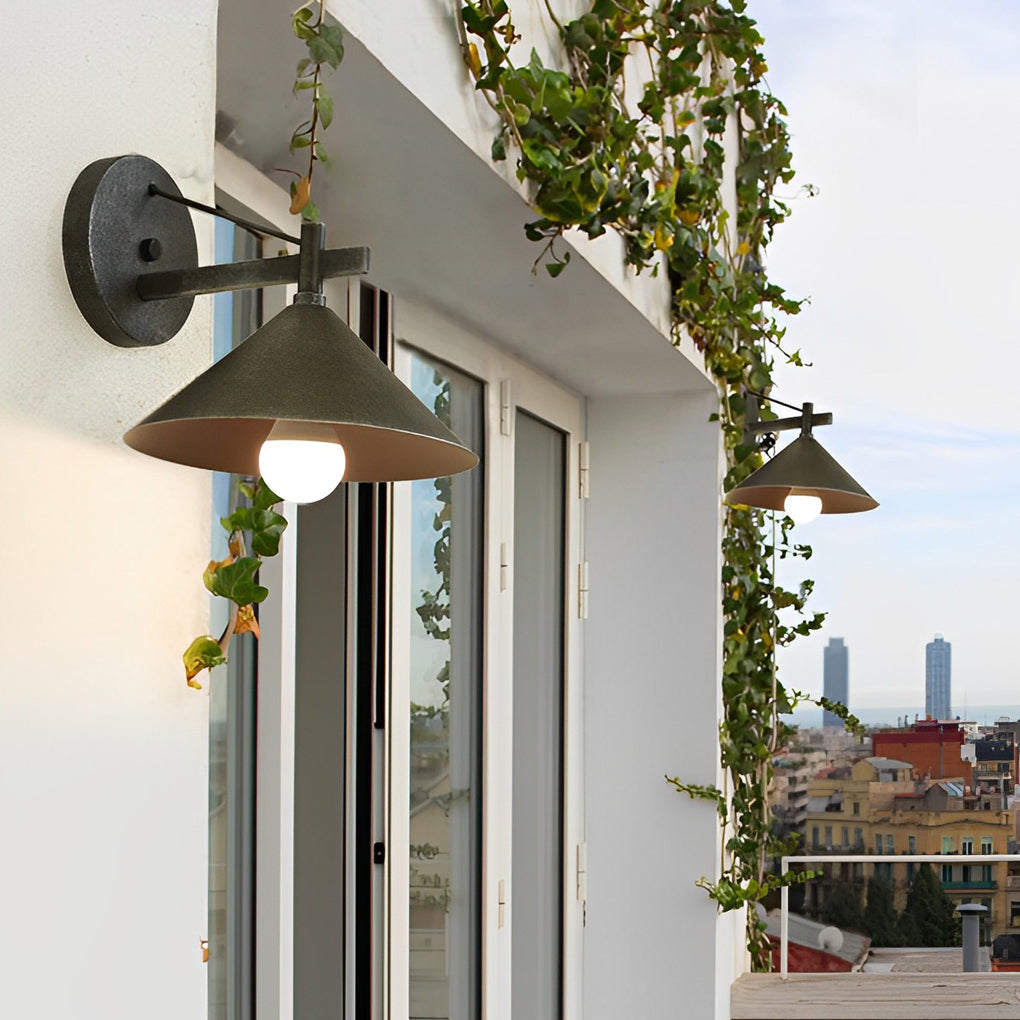 Conical Simple Waterproof Retro American-style Outdoor Wall Sconce Lighting - Lamp Outdoor