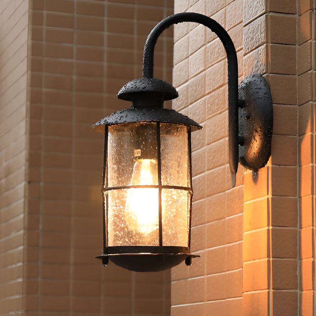 Creative Glass Waterproof LED Black Modern Plug in Wall Sconce Lighting - Lamp Outdoor