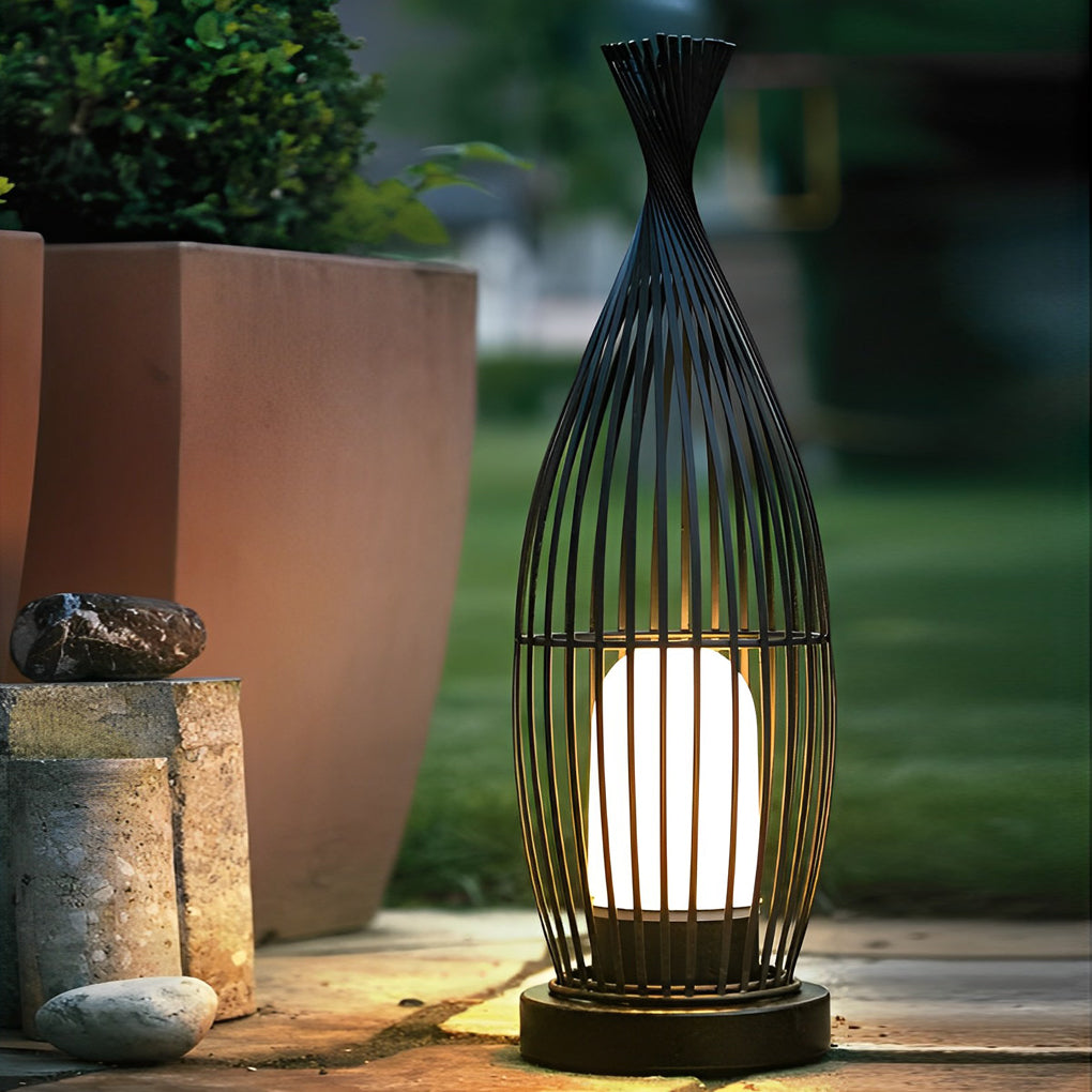 Industrial Courtyard Waterproof Caged LED Floor Lamp - Lamp Outdoor