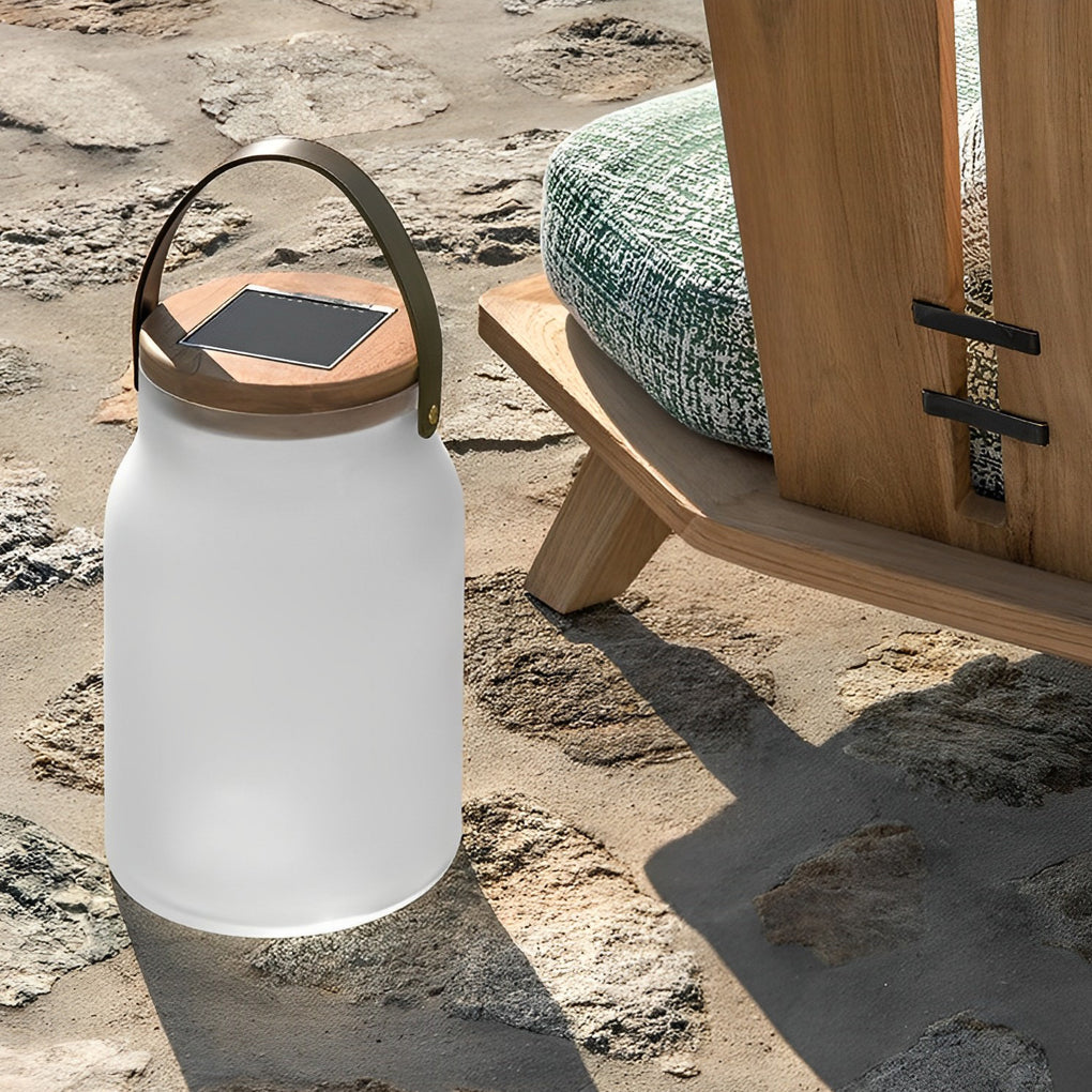 Bottle Jar Shape LED Waterproof White Modern Portable Solar Lawn Lights - Lamp Outdoor