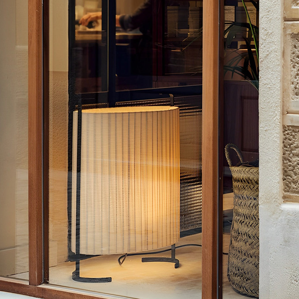 42 inch Modern Japanese-Style Fabric Outdoor Floor Lamp - Lamp Outdoor