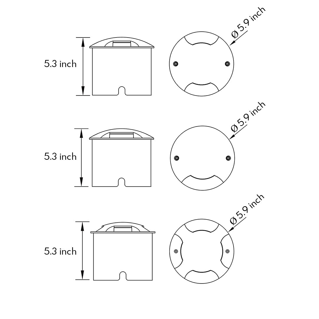 Outdoor Well Lights Side-Lit Minimalist Style - Lamp Outdoor