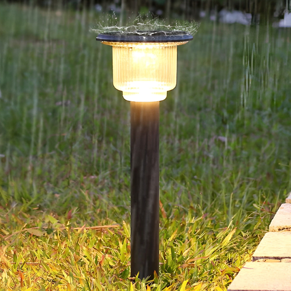 Modern Matte Black Solar LED Adjustable Brightness Outdoor Pathway Lighting - Lamp Outdoor