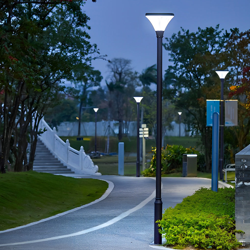 Stripes Waterproof Square Intelligent Modern Solar Garden Lamp Post - Lamp Outdoor