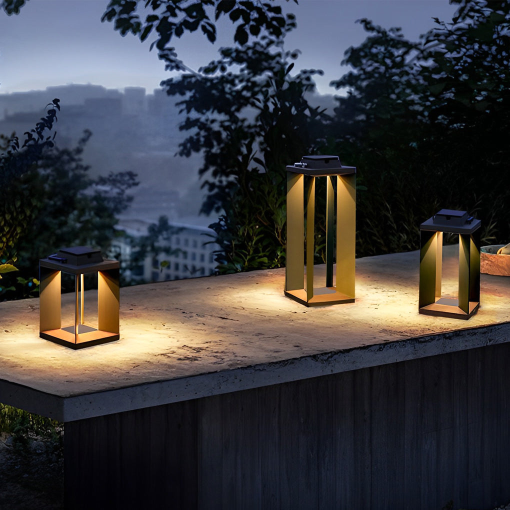 Portable Creative LED Waterproof Black Modern Solar Lawn Lamp Outdoor Lights - Lamp Outdoor