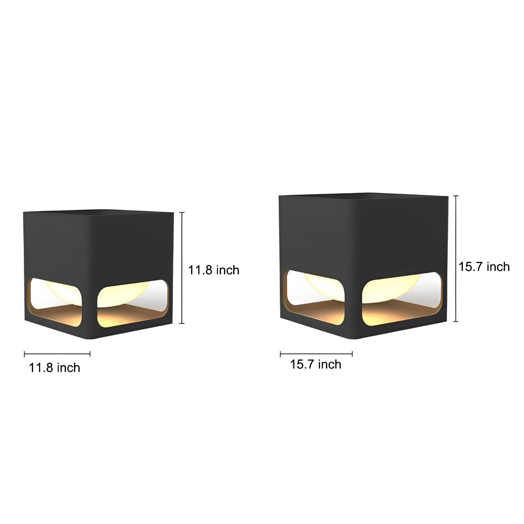 Square Waterproof Flowerpot LED Black Modern Outdoor Fence Post Lights - Lamp Outdoor